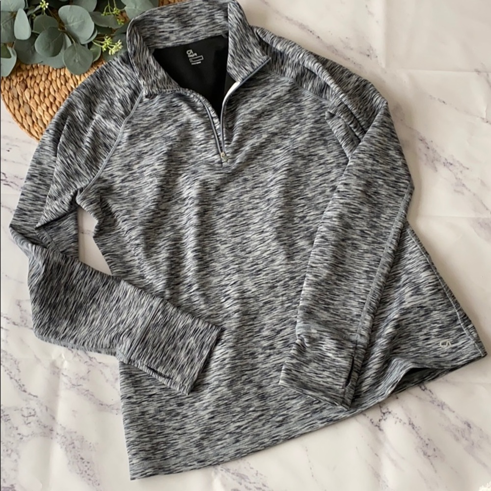 EUC- Gap Fit 1/4 zip- space dye gray - Size L